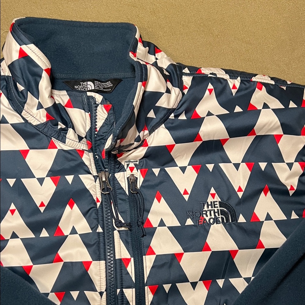 The North Face Navy and White Fleece Jacket